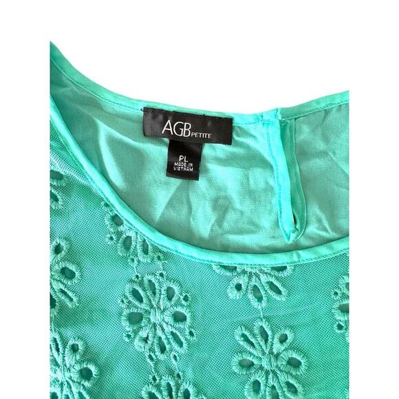 AGB PL Floral Embroidered Mesh Sheer Blouse PL - Picture 2 of 5